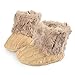 Arshiner Toddler Girls Fleece Woollen Fur Knitted Snow Boot (L(9-18mths), Light Coffee(FBA))