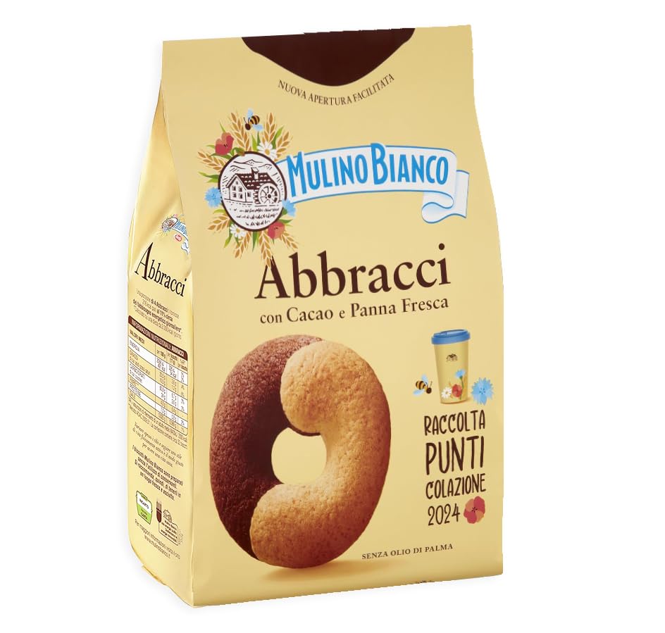 Mulino Bianco Abbracci Biscotti con Cacao e Panna Fresca 350g