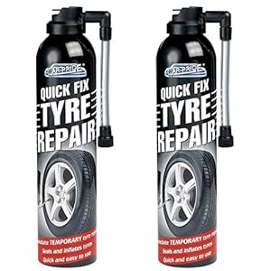 2 X QUICK FIX CAR EMERGENCY FLAT TYRE INFLATE PUNCTURE REPAIR KIT