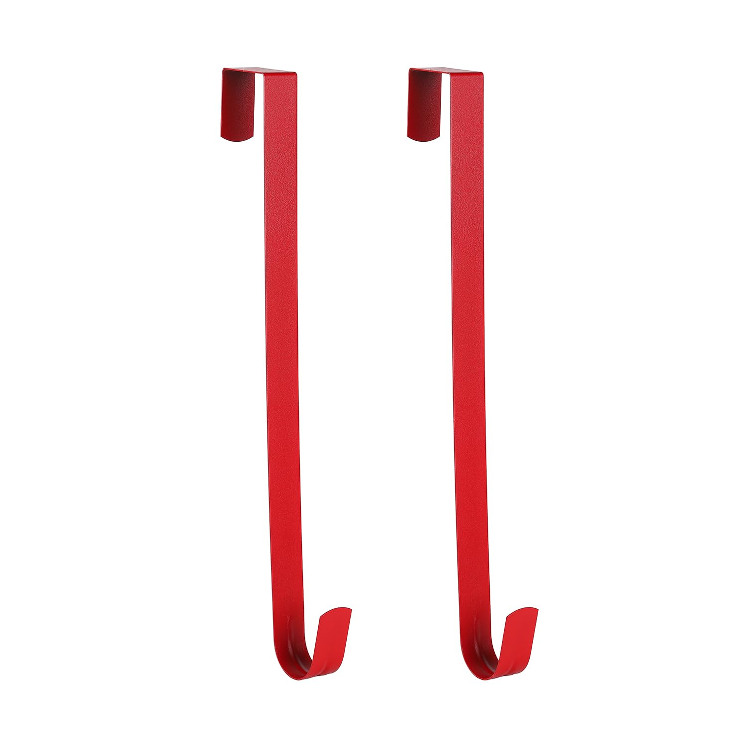 Sattiyrch 15" Wreath Hanger for Front Door,Sturdy Steel Wreath Door Hanger,Over The Door Hanger Hook (Red,2)
