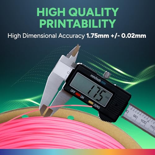 Image of OVERTURE TPU Filament 1.75mm Flexible Roll, 95A Soft 3D Printer Filament, 1kg Spool (2.2 lbs), Fit Most FDM Printer (TPU Bright Pink)