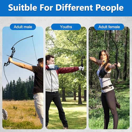 SERfawnCH 30lbs Recurvebogen-Set mit Nylon-Griff und Übungspfeilen für Outdoor-Bogenschießen & Zielübungen (Komplett)