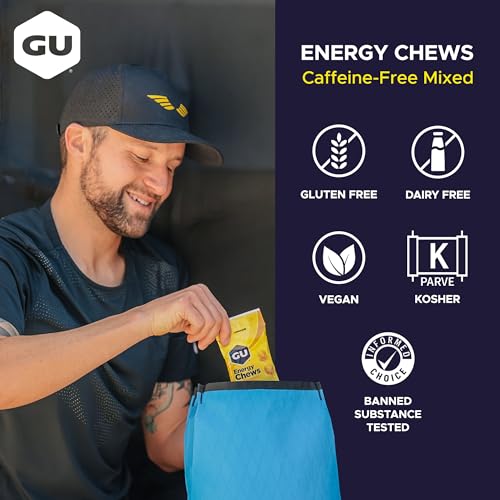 Image of GU Energy Chews, Caffeine Free Mixed Flavors - 12 Bags (24 Servings Total)