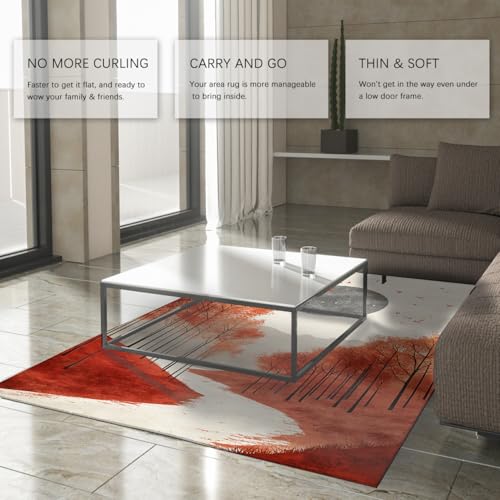Tapis 60x90cm paysager d Automne antidérapant et lavable