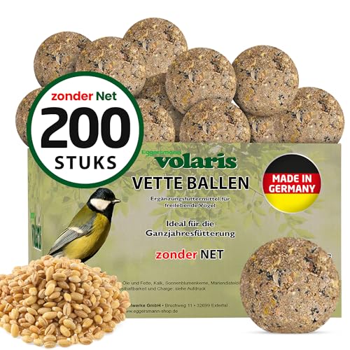 Eggersmann volaris Mezenknödel zonder net 200 stuks 18 kg MEZENbal | Korrelbal voor wilde vogels | Voedingstofrijk jaarrond voer voor alle vogelsoorten | Vogelknödel