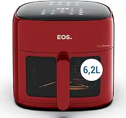 Fritadeira Sem Óleo Air Fryer Eos Chef Gourmet 6.2 Litros Compacta Digital Vermelho Eaf60v 110v