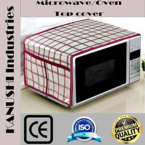Image of KANUSHI Industries Microwave /Oven Top Cover with 4 Utility Pockets (VAR1-MICRO-NW-NEW-05-TOP)