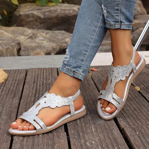 Sandales orthopédiques de plage et vacances d'été légères à strass brillants - 3