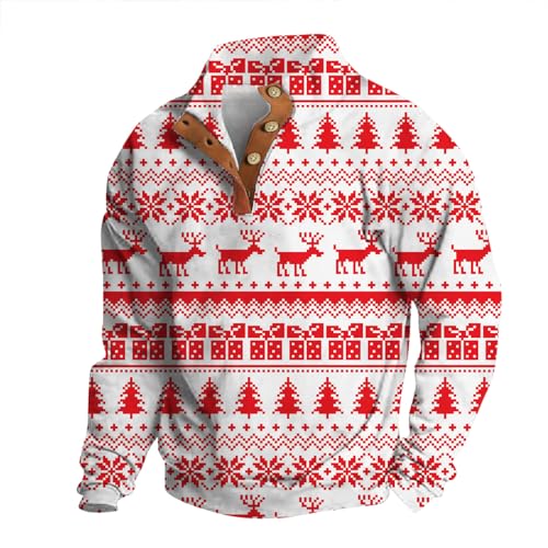 Pull de Noël homme imprimé 3D surdimensionné et confortable pour l'hiver