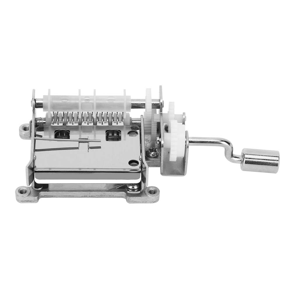15 Note Hand Crank Box Movement DIY Music Box Parts for Music Lovers Zinc Alloy