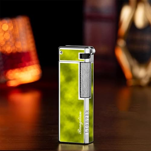 Encendedor clásico de metal vintage, encendedor de puros, encendedor de llama suave inclinado, encendedor de bolsillo portátil, encendedor de llama