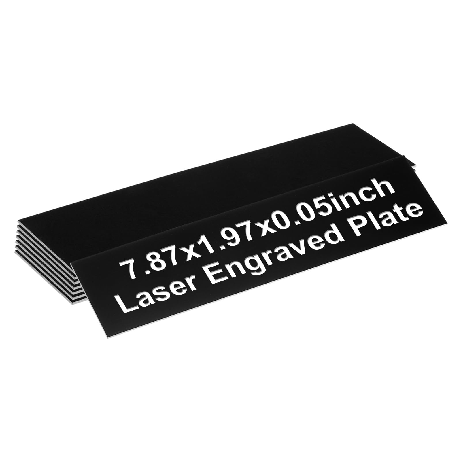 PATIKIL Blank Name Plates, 7.87x1.97" Engraved Name Plates Name Plate Personalized Custom Door Signs Desk Tags for Office Classroom, Black Color White Letter, 8 Pcs