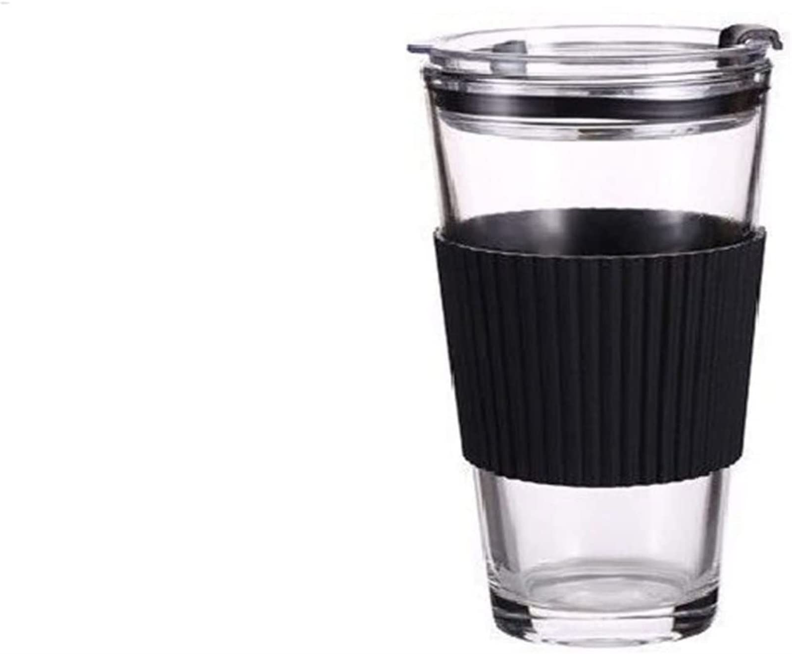YNIYUJKL Coffee Cups Ceramic Coffee Cup Water Bottle Black 450Ml Travel Seal Heat Resistant Non-Slip Set Straw Cup Thick Glass Milk Juice Cup Drink Cup Housewarming