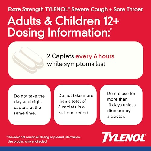 Tylenol Severe Cough + Sore Throat Day/Night, Acetaminophen, 24 ct - image 4