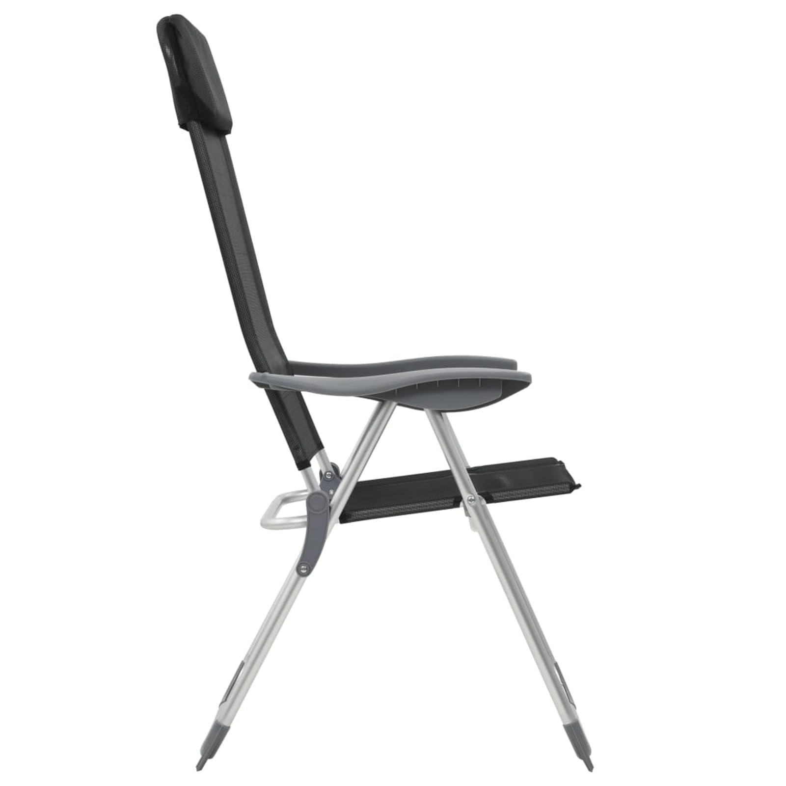 Klappbare Campingstühle 4 STK. Aluminium Schwarz Anglerstuhl Klappbar