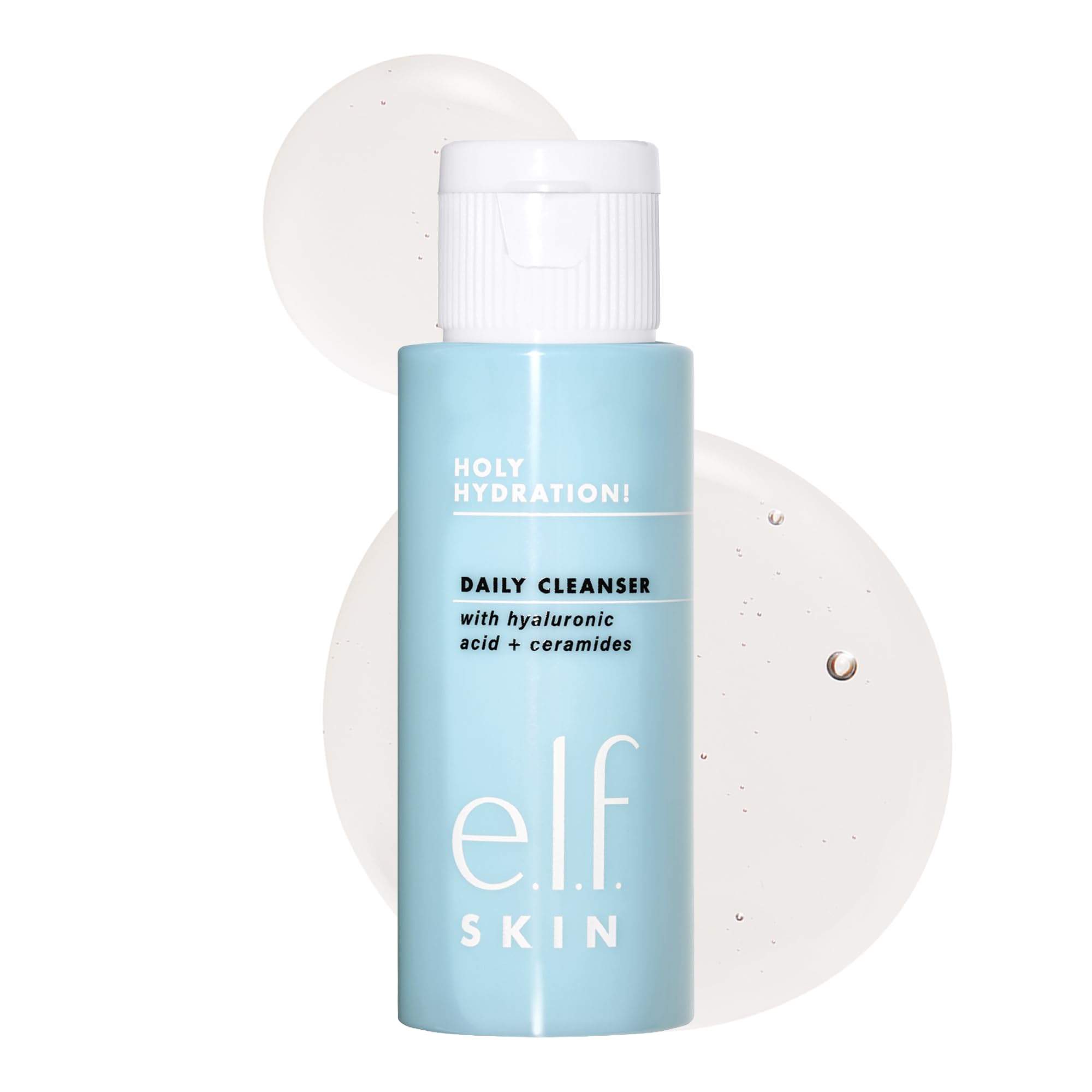e.l.f. SKIN Holy Hydration! Daily Cleanser Mini, Face Cleanser For Washing Away Excess Oil, Impurities & Makeup, Made With Hyaluronic Acid, Vegan & Cruelty-Free packaging may vary
