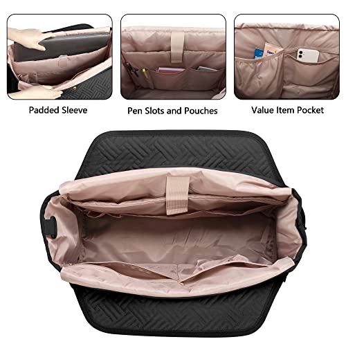 Fasrom Laptop Bag for Work Women Men Large Utility Tote Bag with Laptop Compartment Messenger Shoulder Bags for Teacher Essentials (Empty Bag Only) - Image 2