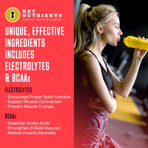 Keynutrients Pre Workout + Electrolytes Powder + Bcaa Blend: Delicious Strawberry Lemonade Preworkout With Electrolyte Powder - Pre Workout Powder | Pre Workout Women, Pre Workout Men With Creatine #TOP4