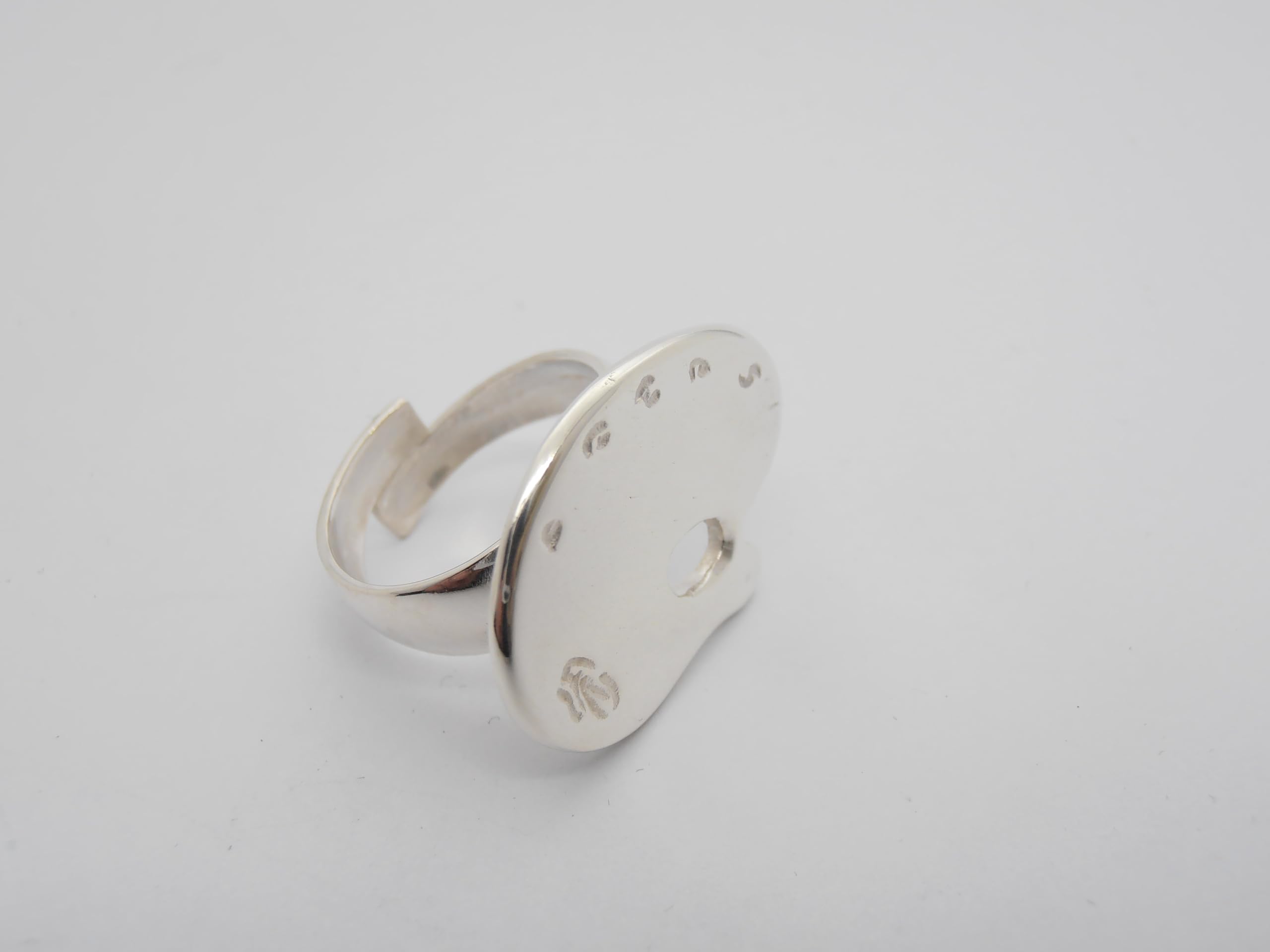 Tavolozza dei Colori : Anello in Argento 925 - Arte - Artista - Pittore - Pittrice - Pittura - Quadro - Disegno - Pennelli