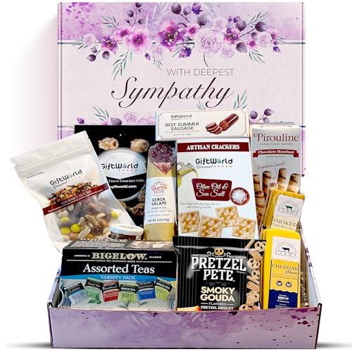 GiftWorld-Sympathy-Gift-Baskets-Meat-and-Cheese-Gift-Basket-Bereavement-Gift-Idea-Sympathy-Gifts-for-Loss-of-Loved-One-Sympathy-Food-Baskets-Food-Care-Package-Condolence-Gift-Basket