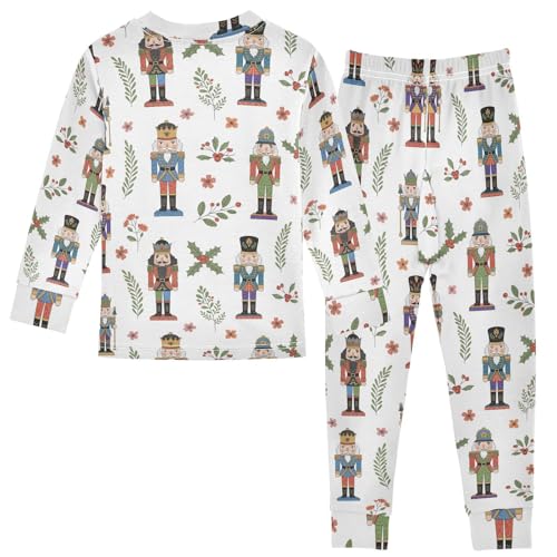 Pajama Sets Long Sleeve Colorful Nutcracker Soldier Soft Comfy Sleepwear 2 Piece PJS 3-8T3