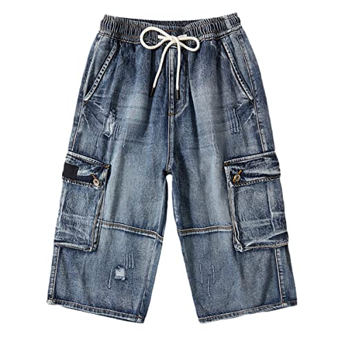 Short cargo homme Kelsiop anti-compression à taille élastique et grande poche L