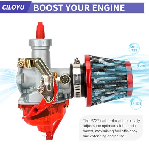 Image of PZ27 Carburetor Kit Compatible with ATV CG 125cc 150cc 250cc 4 Stroke Engine TRX200 TRX250 XR100 ATC185 XR100 CRF100 CB125 TaoTao Zongshen Lifan Quad Dirt Pit Bike Parts Assembly Accessories
