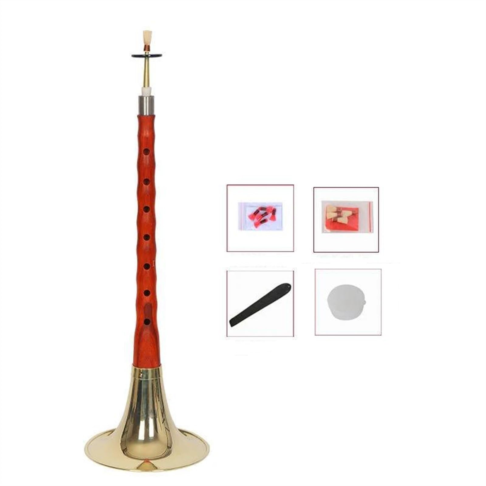 Professionell Suona D-Töne Suona-Horn, Chinesische Traditionelle Handgefertigte Holz-Folk-Suona-Holzblasinstrumente (Color : 03)