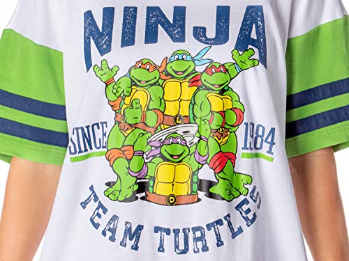 Intimo Nickelodeon Tmnt Teenage Mutant Ninja Turtles Football Womens Nightgown Varsity Tee Night Shirt (Xxxl) White #TOP2