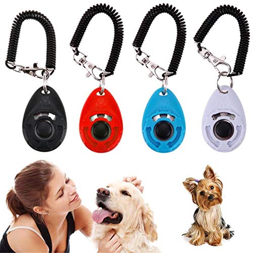 KUOZEN Clicker Perro Cliker Entrenamiento Perro Cat formación Clicker Perro SIDA Cachorro de formación Clickers para Entrenamiento de Perros 4pcs Cover