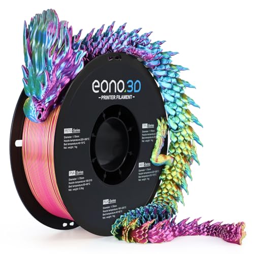Image of Silk Tri-Color PLA Filament 1.75mm, Coextruded 3D Printer Filament, Color Changing Rainbow Silk PLA, Ultra Glossy Multicolor Printing PLA, Tangle Free, ±0.03mm, 1KG Spool, Red Gold Blue