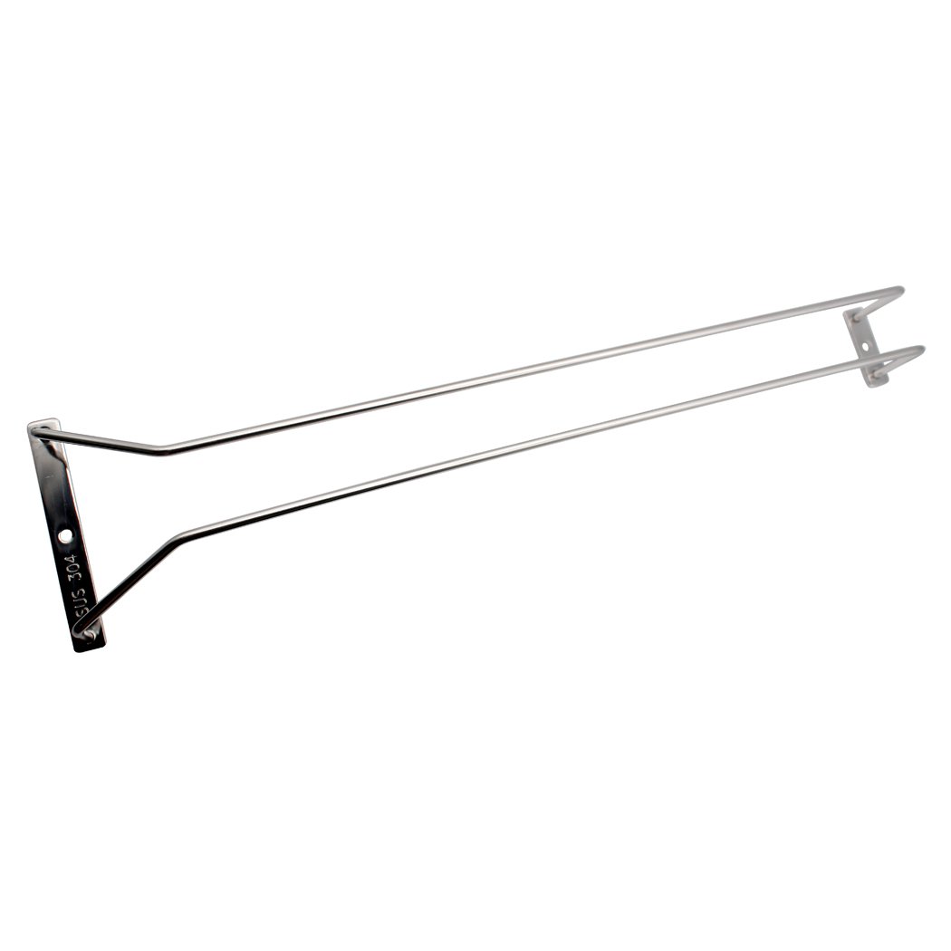 Abcsea 3-Row Stainless Steel Wine Glass Holder - Under Cabinet Hanging Rack