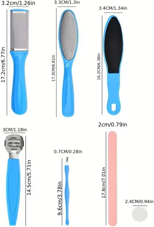7-in-1 Professional Pedicure Tool Set for Dead Skin Removal and Foot Care - Includes Callus Remover and Foot File for Men and Women, Yellow