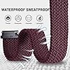 BISONSTRAP 2 Pack Braided Nylon Watch Straps, Upgrade Adjustable Buckle, Stretchy Loop Straps for Men and Women, 20mm, Black+Burgundy #2