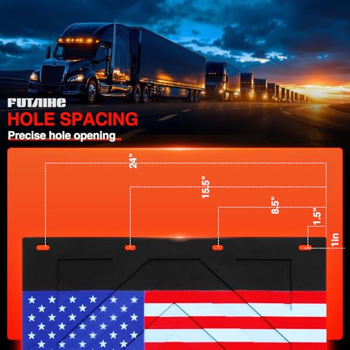 Image of Mud Flaps for Semi Trucks American Flag Polymer Tractor Trailer Heavy Duty Rubber Mudflaps Oversized Splash Guard, 24 x 30Inch, 2PCS