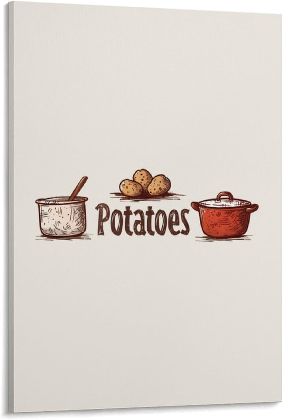 Types of Potato Printed Painting Wall Art Modern Artwork Vertical Hanging Picture for Bedroom Home Decoration