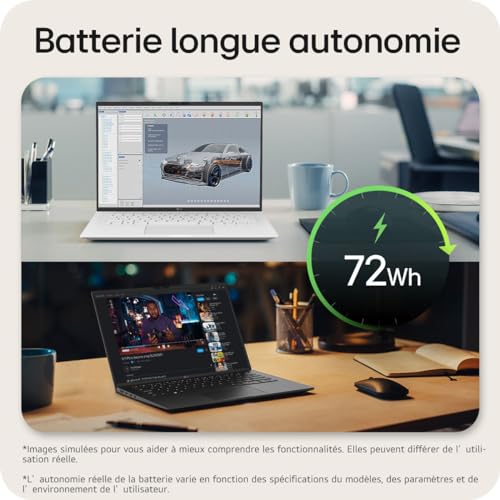 LG gram 14Z90S G.AD78F PC portable 14" 1 écran IPS FHD+ 16:10 Plateforme Intel® Evo™ Ultra 7 RAM SSD NVMe Intel Iris Xe Thunderbolt™ 4 Windows 11 Home Clavier AZERTY - vue 3