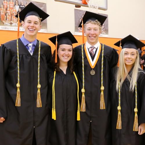 Image of Graduation Honor Cords White and Gold Graduation Cords with Tassels, 67 inch Long for Graduation Students