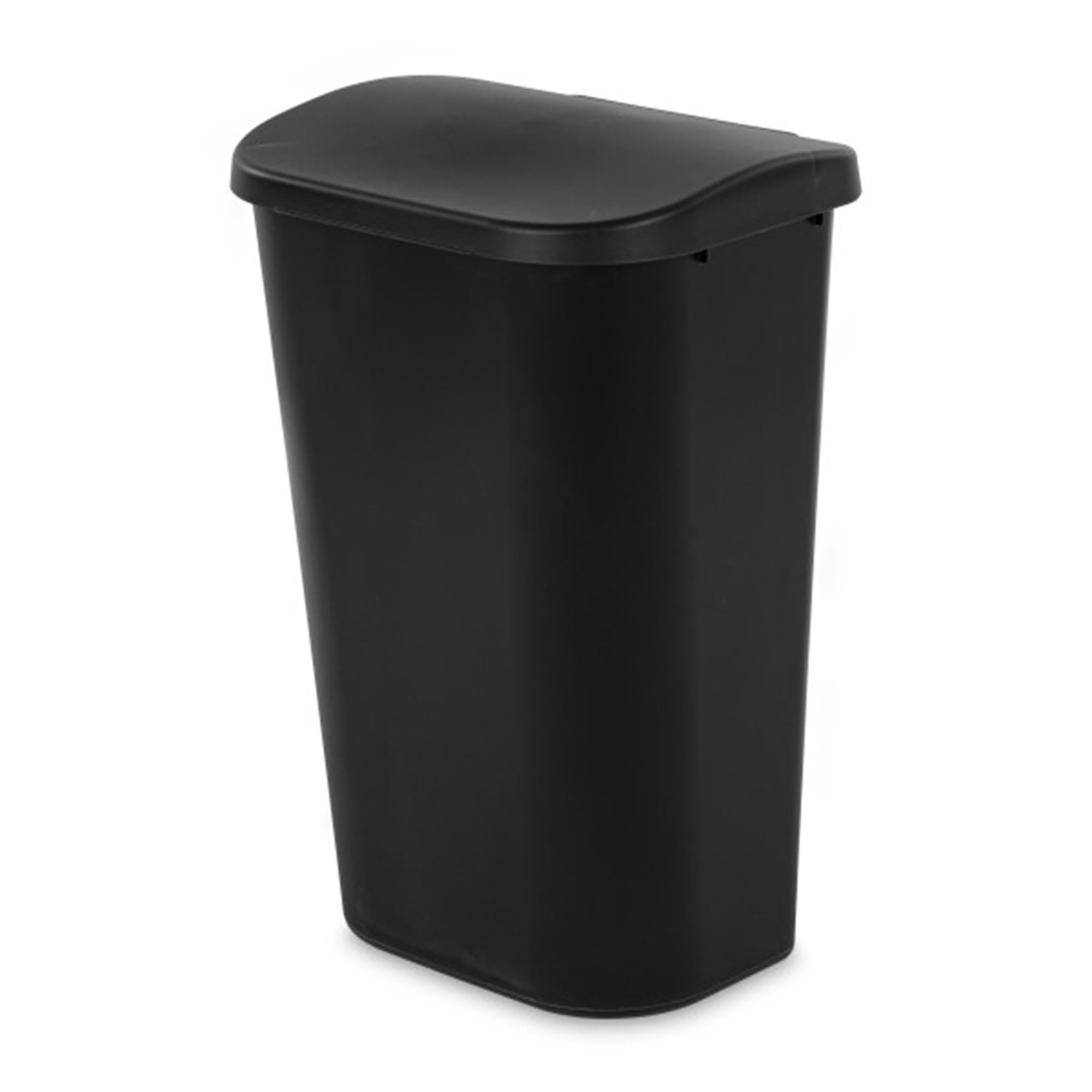 Sterilite 11 3 Gallon D Shape Flat Side Lift Top Lid Wastebasket Trash Can for Kitchen Home Office