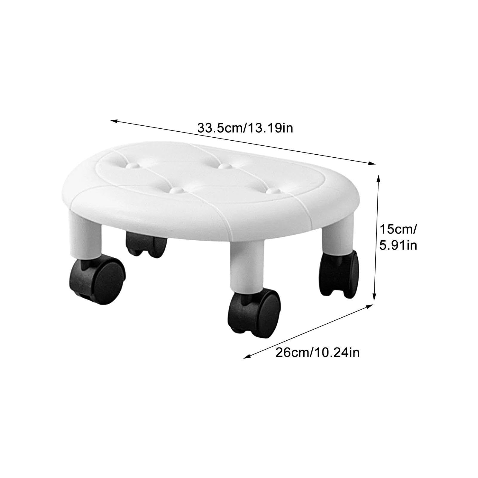Silla de Ruedas Baja - Taburete de Belleza, Asiento con Ruedas Giratorio | Taburete Bajo Con Giratorio 360° Y Ruedas, Taburete Ruedas Ruedas Para Casa, Salón De Uñas, Spa, Trabajar En El Fre