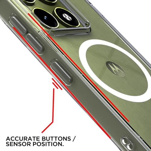 Image of Pikkme Back Cover for Motorola Moto Edge 70 Pro 5G Mag-Safe Shockproof PC + TPU | Protective Case Magnetic Support | Bumper Case (Transparent Mag-Safe)