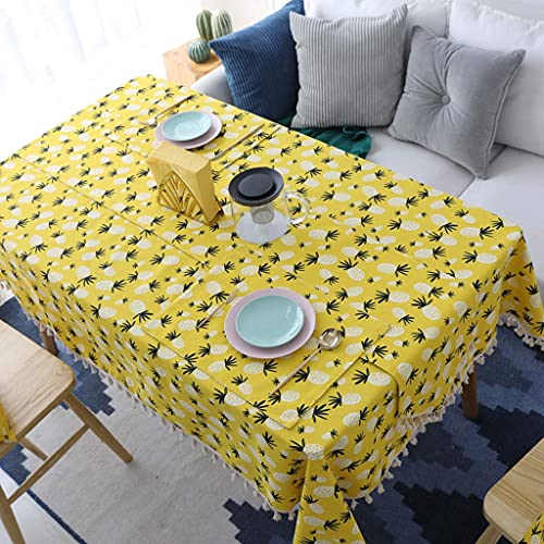 Nappe simple coton lin impression nappe ménage table basse couverture table rectangulaire 140x250 - 8