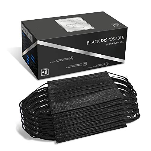Disposable Face Masks, Pack of 50 Black Face Masks - Thumbnail 7