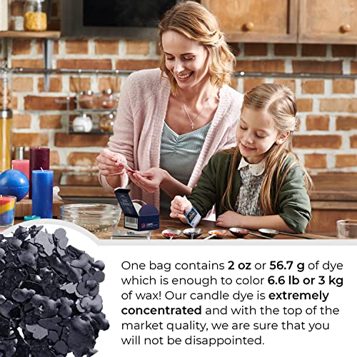 Image of Candle Shop - Black Color 2 oz - Dye Chips for Making Candles - Candle Wax Dye - A Great Choice of Colors