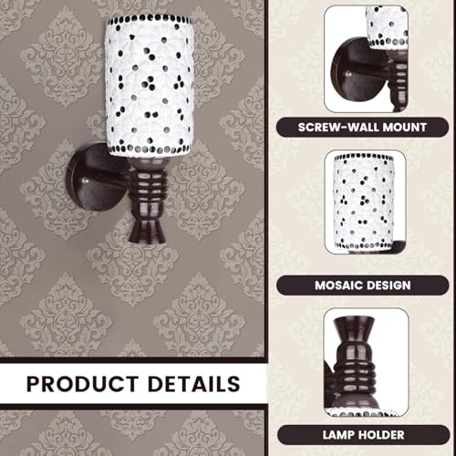 Image of GIGAWATTS Wall Lamp Decorative Light for Home Decor, Fancy Indoor Outdoor Wall Light, Hanging Sconce Lamp for Bedroom, Living Room, Hall, Modern Wall Lighting Fixture (1Pc, Without Bulb, WL501)