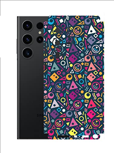 Image of AtOdds - Compatible for Samsung Galaxy S23 Ultra (5G) Mobile Back Skin Film Wrap (Coverage - Back+Camera+Sides) (Shapes Graffiti)