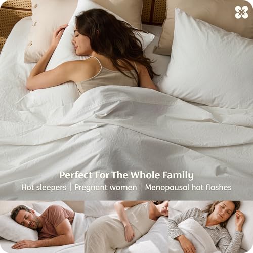 Image of Bedsure PureWoven Linen Sheets Queen Size, Cotton Linen Blend Sheets, 4PCS