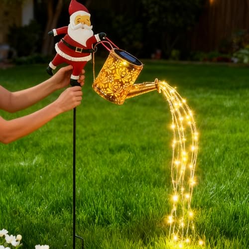 Generisch 87cm Solarbetriebene Weihnachtsmann Gartenleuchte Solare Gießkanne Weihnachtsdekoration,...