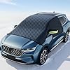 2 cubiertas de nieve para parabrisas, cubierta de parabrisas de automóvil para hielo y nieve, cubierta magnética grande para parabrisas con ventana lateral y protector de espejo en invierno, adecuado
