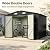 Metal Outdoor Storage Shed with Sloping Roof and Lockable Door, Heavy-Duty, for Patio, Lawn, Backyard (Black, 10×8 FT)